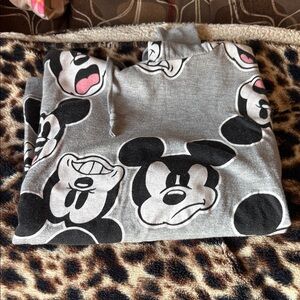 Gray Mickey Mouse Crop Hoodie